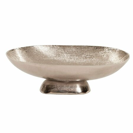 HOWARD ELLIOTT Textured Footed Bowl In Bright silver Large 35120